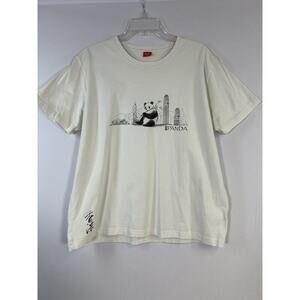 Vintage Discover Hong Kong T Shirt Size XL Panda Bamboo Asian White
